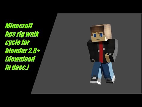 [FREE DOWNLOAD IN DESC.] Bps rig walk cycle AND run cycle for Minecraft animation Blender 2.8+