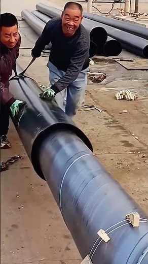 Plastic steel sleeves installation process for insulated steel pipes