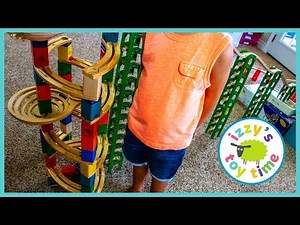 MARBLE RACE TOY TRAINS EDITION! TALLEST RAMP EVER?! Dad and Son Pretend Play