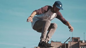 Incredible technique for performing jump on skateboard. Skateboarder making trick in urban space. Jump on flipping skateboard. Perfect experience and training for skater. Concept of active leisure