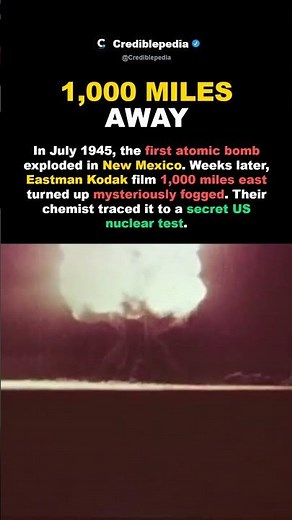 The First Atomic Bomb Fogged Kodak Film 1,000 Miles Away #shorts #ww2