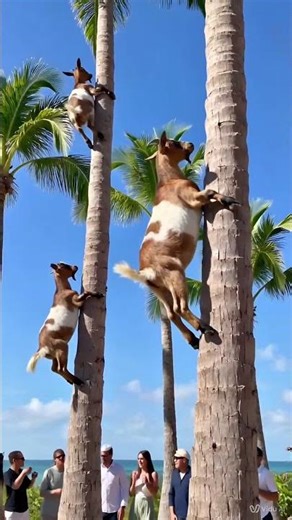 Tree-Climbing Goats Amaze Everyone! 🐐🌴 Incredible Footage! #wildlife #ai #funnyanimals #nature #goat