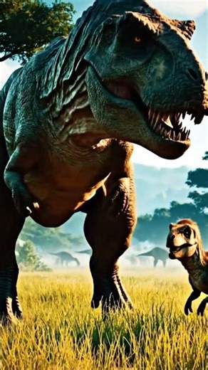 A day in the life of a mother and baby T-Rex