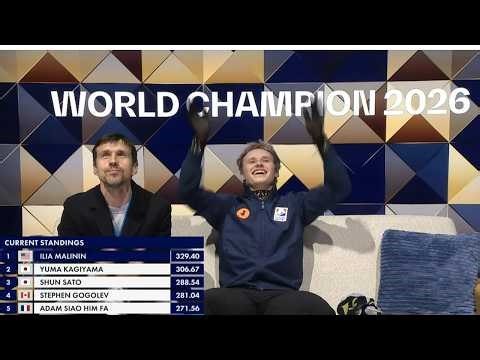 Ilia Malinin wins Men Free Skate ISU Figure Skating World Championships Prague 2026