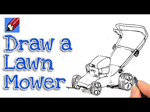 Learn how to draw a lawnmower real easy | Step by Step with Easy - Spoken Instructions