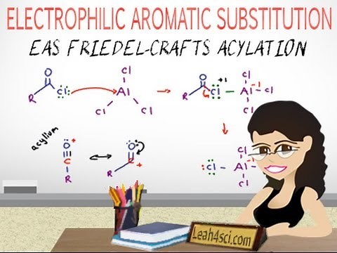 Friedel-Crafts Acylation Reaction Mechanism EAS Vid 7 by Leah4sci