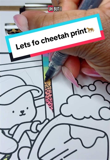 Soft Lisa Frank Coloring Techniques with Cheetah Print