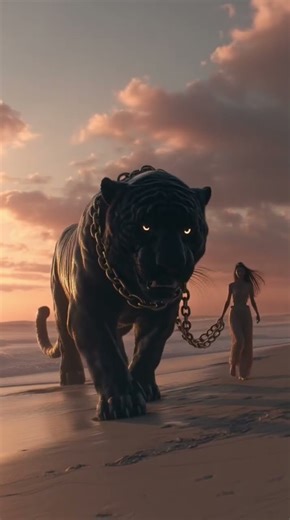 Giant Black Tiger Walking with Korean Girl – Ultra-Realistic AI Cinematic