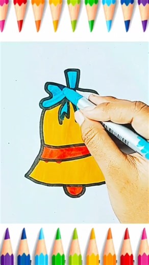 How to draw a bell 🔔, Bell drawing step by step, #sjorts