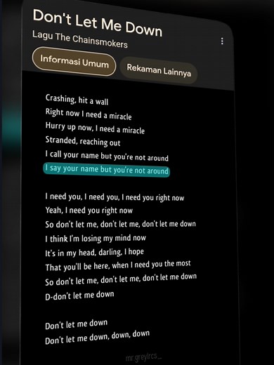 Don't Let Me Down Lyrics