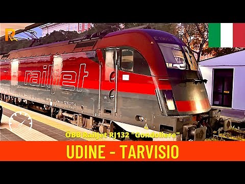 Cab ride Udine - Tarvisio (Ferrovia Pontebbana) - train drivers view in 4K