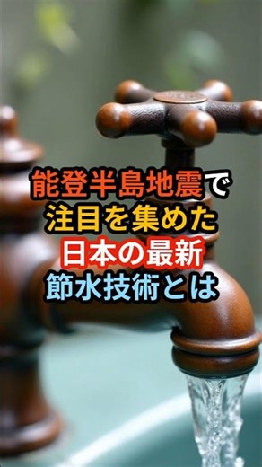 What is Japan's latest water-saving technology that attracted attention after the Noto Peninsula ...