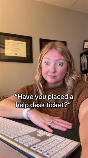 Always place the help desk ticket. Skip the phone call. Skip the email. Help desk ticket first. #digitallearningdirector #instructionaltechnology #digitallearning #librariansoftiktok
