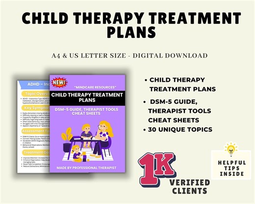 Child Therapy Treatment Toolkit | DSM-5 Based Guide & Therapist Cheat Sheets - Etsy