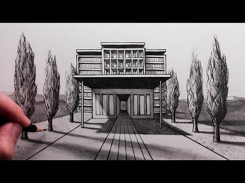 How to Draw a Modern House using One Point Perspective