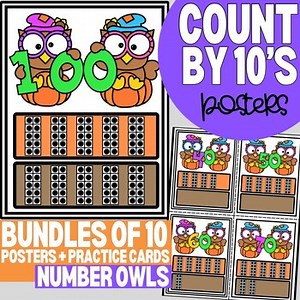 Skip Counting by 10s with Ten-Frames | Posters & Practice Cards