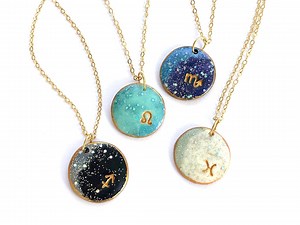 Collier signe du zodiaque : bijoux célestes étoilés, cadeau Capricorne - Etsy France