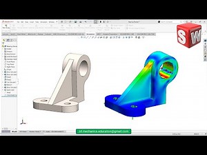SolidWorks FEA Simulation Tutorial : Bearing Bracket Stress & Safety Analysis #FEA #solidworks