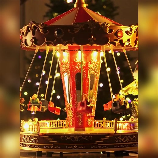 This Christmas carousel decoration features animated effects, rotates, and boasts a unique design, making it a beautiful desktop ornament. The carousel music box, equipped with lights and music, creates a warm and cozy Christmas atmosphere. GET YOURS HERE: https://reurl.cc/NNaWem | S.W.H | Facebook