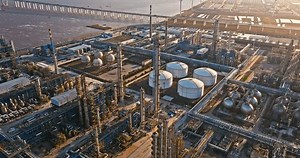 Aerial View Oil Gas Petrochemical Industrial Stock Footage Video (100% Royalty-free) 1102729599 | Shutterstock