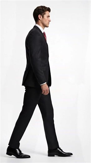 Men’s Black Extra Long Suit, Classic Formal Wedding Business Dress Suit Set