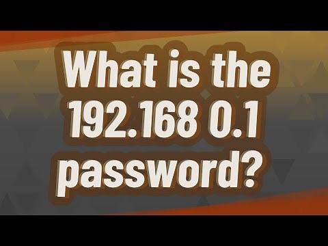 What is the 192.168 0.1 password?
