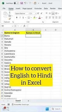 How to convert English to Hindi in Excel ? Use Google Sheets | #excel #exceltips #computertips