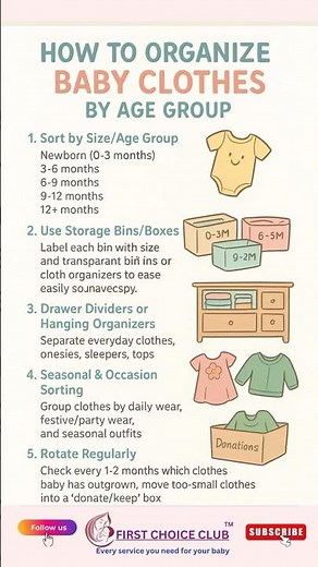 How to organize baby clothes by age group?