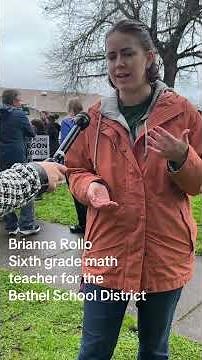 People gathered at the Bethel School District Offices today picketing better contracts for teachers.