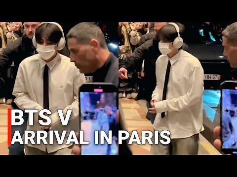 BTS Taehyung Arrived in Paris For Celine Fashion Show | V 뷔 in Paris Fashion Week 2025