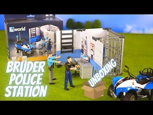 Bruder Bworld Police Station 62730 with Quad 63010 Unboxing