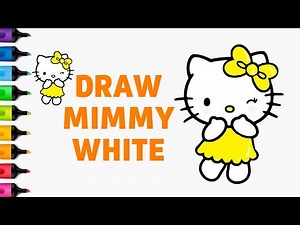 How to Draw and Color Mimmy White | Easy Hello Kitty Sister Drawing for Kids