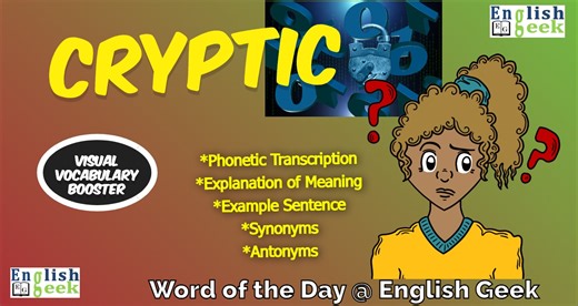 27K views · 471 reactions | Word of the Day - Cryptic (Visual...