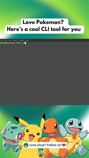 It's FOSS on Instagram: "Meet Pokeget, the CLI tool that fetches Pokémon right in your shell 🐧 👉 Project link - github.com/talwat/pokeget-rs"