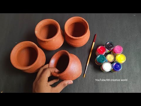 4 Easy Matki Painting Ideas | DIY Pot Decoration
