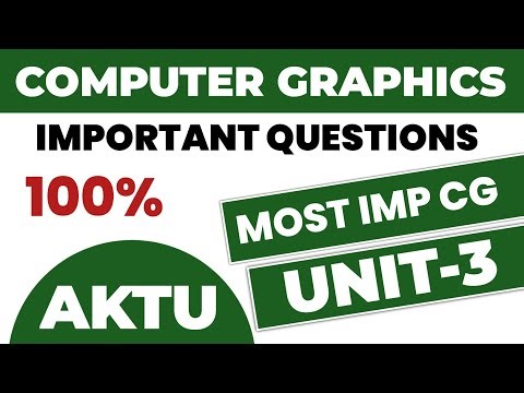 Computer Graphics unit 3 aktu important questions 2025 || CG imp aktu