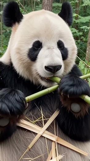 Giant Panda Eating Bamboo | Peaceful Wildlife Moment #wildlife
