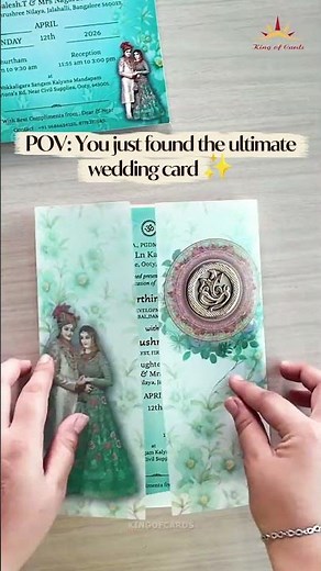 Stunning Bride and Groom Wedding Card 💌 #weddinginvitation #marriageinvitationcard