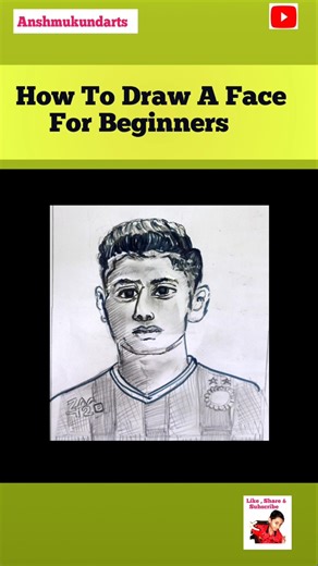 How To Draw A Face For Beginners || Beginners Ke Liye Face Kaise Draw Kare 😍#shorts #ytshorts