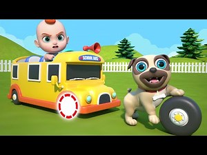 School Bus Lost Wheel | The Wheels on The Bus 8 Minutes | Leo Nursery Rhymes