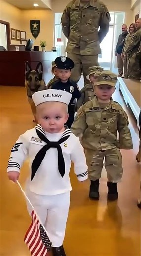Baby Leads Military Parade 🇺🇸 Cutest Thing Ever😍 #baby #funny #shorts