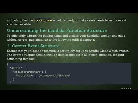 How to Obtain Bucket Name from a CloudWatch Event in AWS Lambda