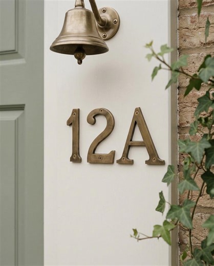 Brass House Numbers Letters Door Address Sign Custom Metal Numbers Vintage Door Hardware Home Exterior Decor Hotel Apartment Signage
