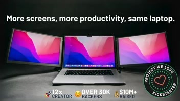 Trio 3 & Trio 3 Pro: Triple Your Laptop’s Screen Space (Full video, click the link below.) https://www.kickstarter.com/projects/mobilepixels/trio-3-and-trio-pro-triple-your-laptops-screen-space?ref=discovery_newest&total_hits=53872&category_id=28 End your tab-switching nightmare with a pair of attachable, high-res screens to get more done, faster. | Creative New Idea Gizmos | Facebook