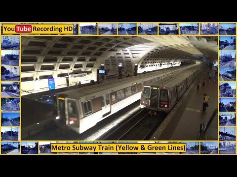 Metro Subway Train (Yellow & Green Lines) - YouTube Recording HD