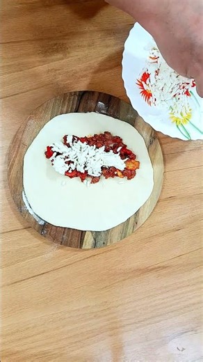 Folding a calzone has never looked this good #shorts #satisfying #food