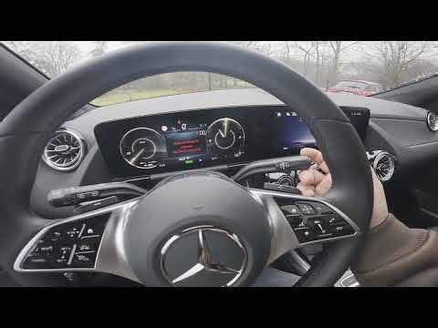 How do I start the journey in the MERCEDES-BENZ EQA and operate the gearshift lever?