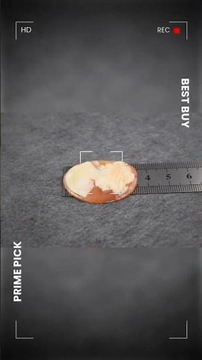 Italian Handmade Conch Shell Cameo Lady Plaque Oval 1-3/4 in Vintage