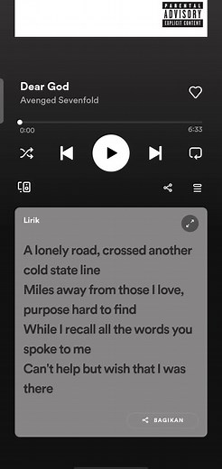 Avenged Sevenfold Dear God Lyrics