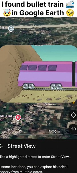 🧐l found strang bullet train 🚅 in Google Earth #cartton #googlemaps #train #shortvideo #viralvideo 🤯
